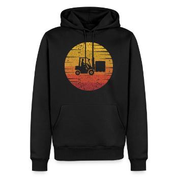 Chariots élévateurs rétro coucher du soleil Chariots élévateurs Ge - Sweat à capuche Premium bio Homme - noir - Devant - Nico (187cm)