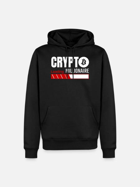 Crypto Millionaire Loading - bitcoin - Men’s Premium Organic Hoodie - black