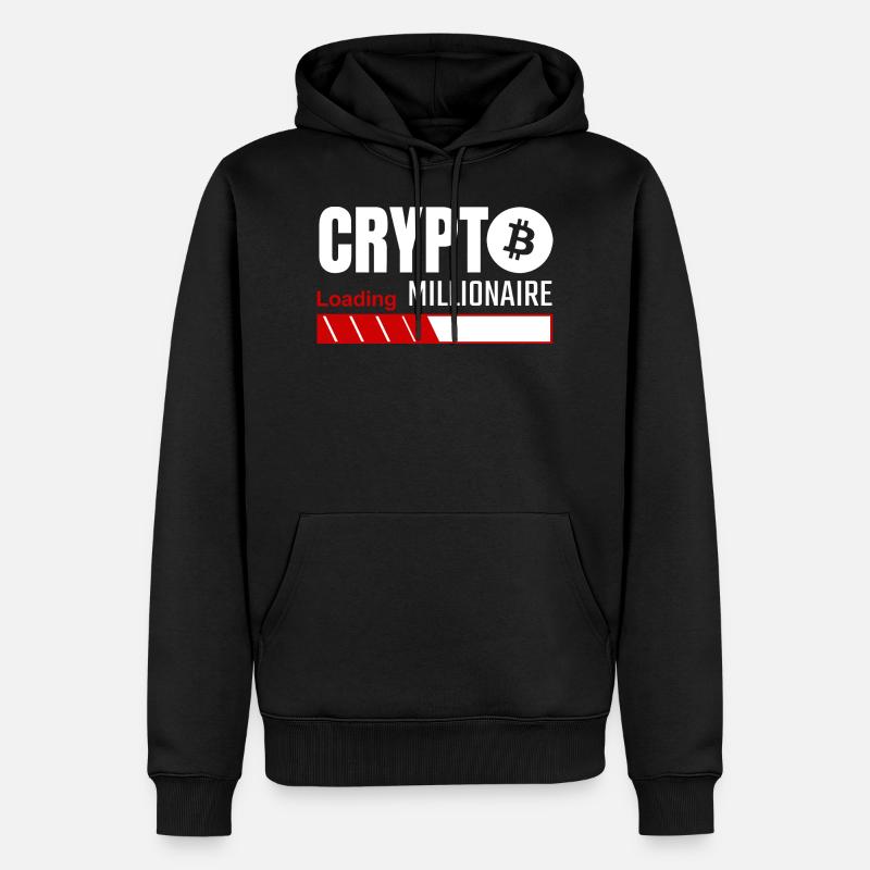 Crypto Millionaire Loading - bitcoin - Men’s Premium Organic Hoodie - black