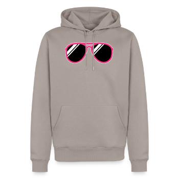 Sonnenbrille - Männer Premium Bio Hoodie - Taupe - Vorne - Nico (187cm)
