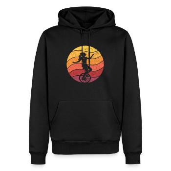 Monocycle cadeau monocyclisme monocycliste Rétro - Sweat à capuche Premium bio Homme - noir - Devant - Nico (187cm)