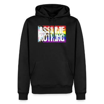 Angenommen Nichts LGBTQ Progress Pride Flagge - Männer Premium Bio Hoodie - Schwarz - Vorne - Nico (187cm)