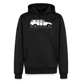 Wartburg 2 - Sweat à capuche Premium bio Homme - noir - Devant - Nico (187cm)