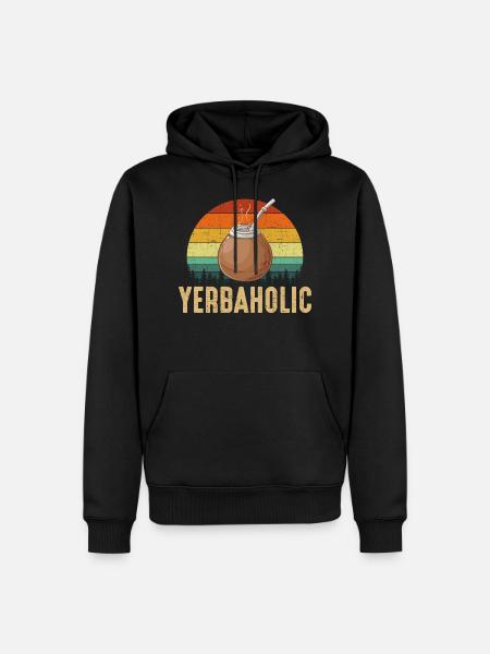 yerbaholic, yerba mate - Sweat à capuche Premium bio Homme - noir