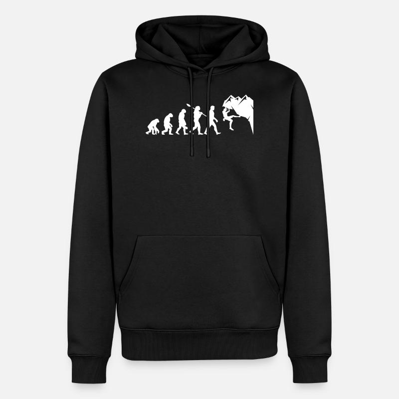 Escalade évolution - Sweat à capuche Premium bio Homme - noir