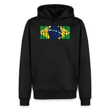 Drapeau brésilien de Jiu-Jitsu 3 BJJ - Sweat à capuche Premium bio Homme - noir - Devant - Nico (187cm)