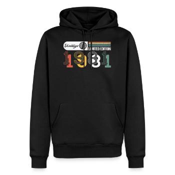 40 Thin Vinyl Vintage 1981 Limited Edition - Men’s Premium Organic Hoodie - black - Front - Nico (187cm)