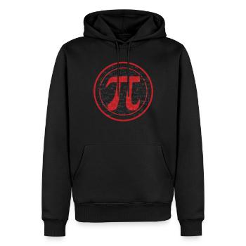 pi symbole - Sweat à capuche Premium bio Homme - noir - Devant - Nico (187cm)