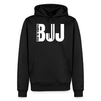 Signe brésilien de Jiu-Jitsu BJJ - Sweat à capuche Premium bio Homme - noir - Devant - Nico (187cm)