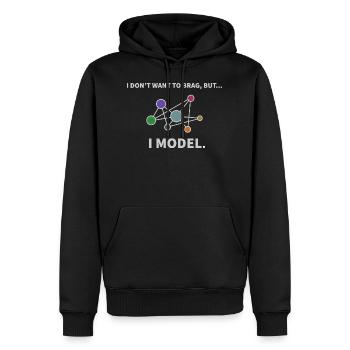 Model Data science Informatique Cadeau - Sweat à capuche Premium bio Homme - noir - Devant - Nico (187cm)
