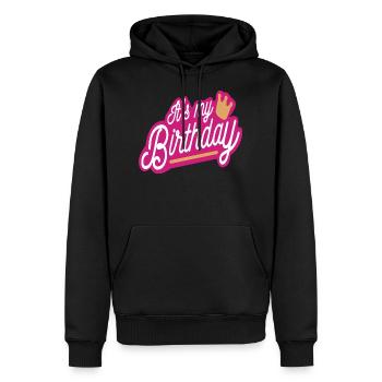 Mon anniversaire - Sweat à capuche Premium bio Homme - noir - Devant - Nico (187cm)