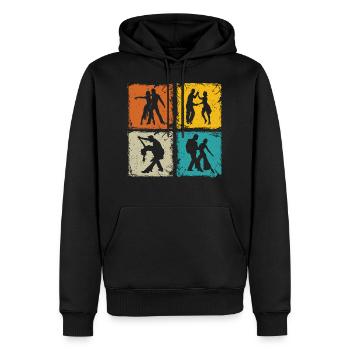 Salsa Tänzer retro Quadrate Salsa Tänzer Geschenk - Männer Premium Bio Hoodie - Schwarz - Vorne - Nico (187cm)