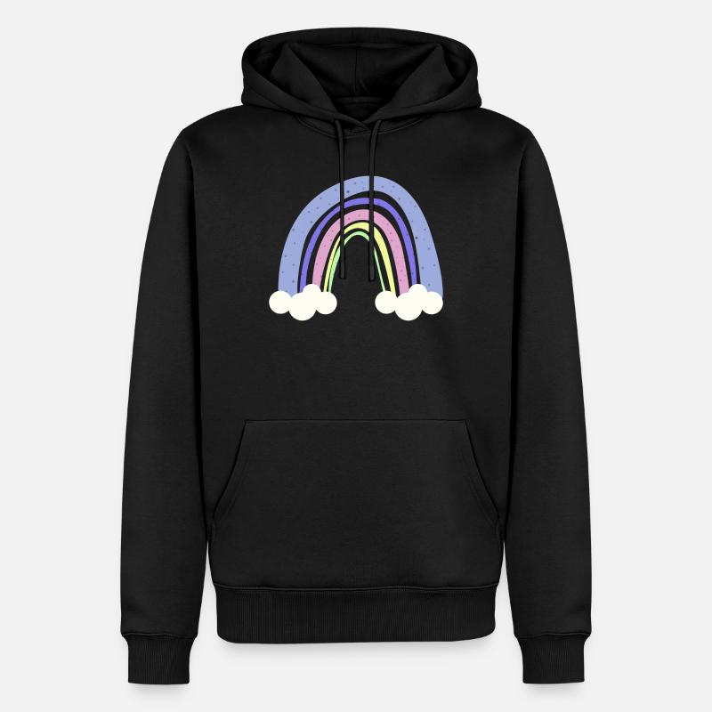 Regenbogen - Männer Premium Bio Hoodie - Schwarz