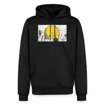 Magisches Turin - Männer Premium Bio Hoodie - Schwarz - Vorne - Nico (187cm)