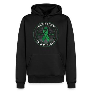 Ihr Kampf ist grün Band Zerebralparese - Männer Premium Bio Hoodie - Schwarz - Vorne - Nico (187cm)