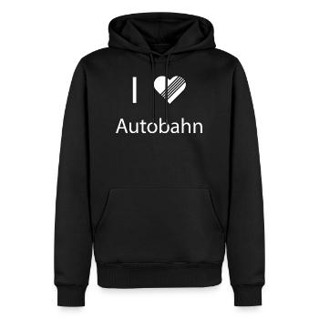 i love autobahn - Männer Premium Bio Hoodie - Schwarz - Vorne - Nico (187cm)