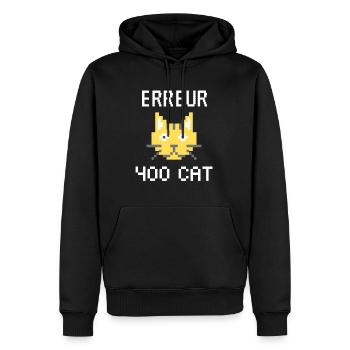 erreur 400 cat - Sweat à capuche Premium bio Homme - noir - Devant - Nico (187cm)