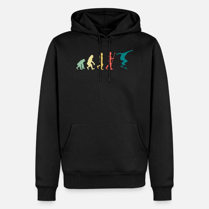 Skater Evolution Skateboard Skateboarding - Männer Premium Bio Hoodie - Schwarz