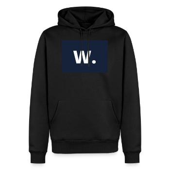 W.. - Men’s Premium Organic Hoodie - black - Front - Nico (187cm)
