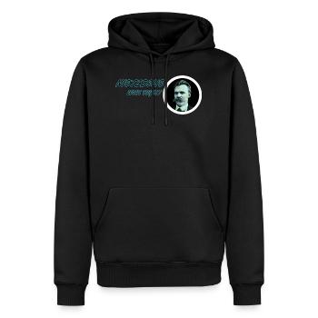 Nietzsche hatte Recht! - Männer Premium Bio Hoodie - Schwarz - Vorne - Nico (187cm)