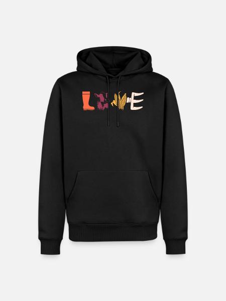 Love Bauer Landleben Geschenk - Männer Premium Bio Hoodie - Schwarz