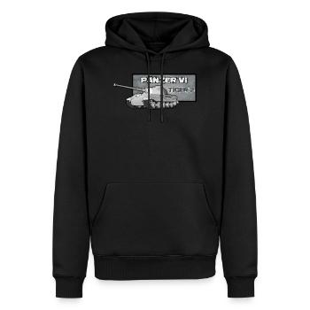 Tank - Männer Premium Bio Hoodie - Schwarz - Vorne - Nico (187cm)