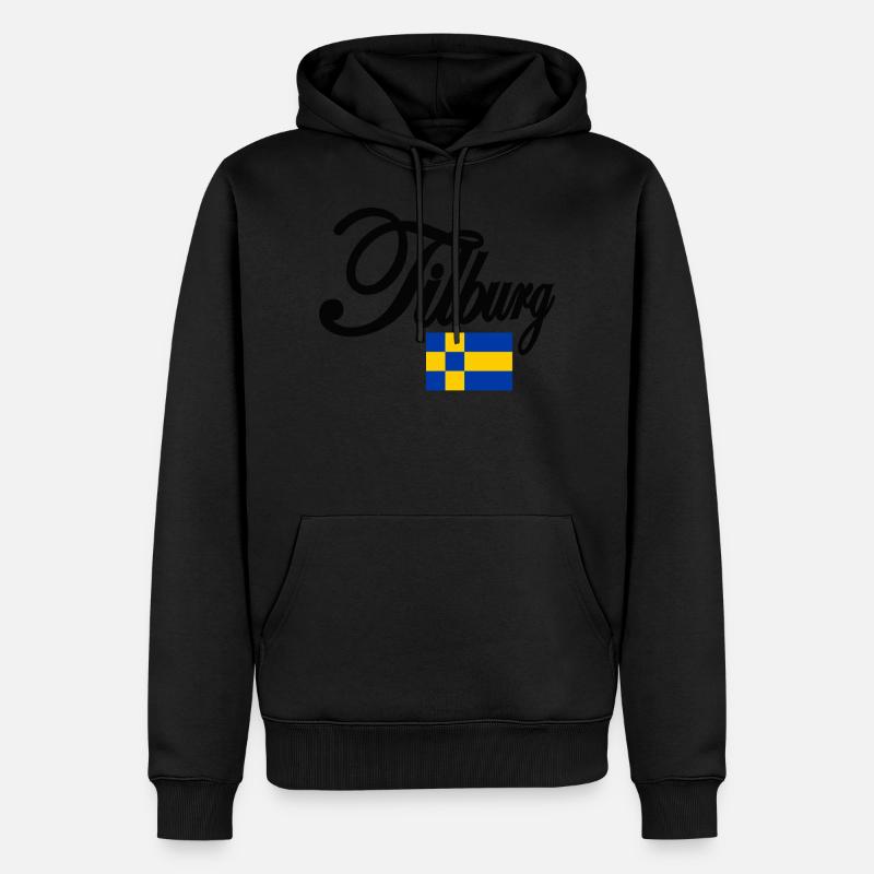 Tilburg mit Flagge blaugelb - Männer Premium Bio Hoodie - Schwarz