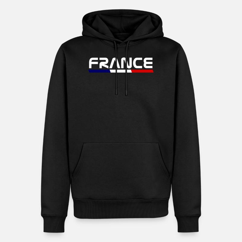 frankreich - Männer Premium Bio Hoodie - Schwarz