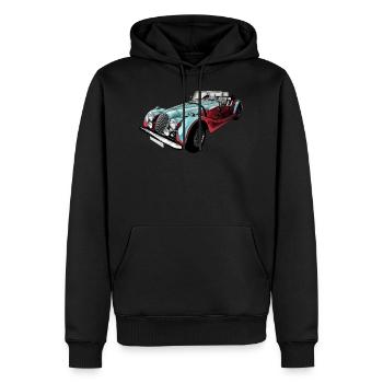 Ancienne voiture sport - Sweat à capuche Premium bio Homme - noir - Devant - Nico (187cm)