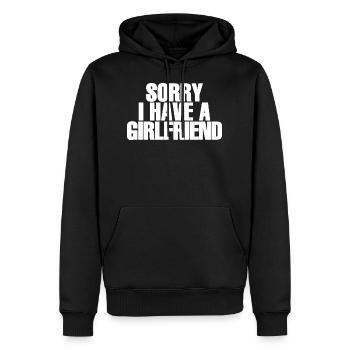 Désolé d’avoir une petite amie - Sweat à capuche Premium bio Homme - noir - Devant - Nico (187cm)