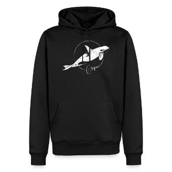 orque blanc - Sweat à capuche Premium bio Homme - noir - Devant - Nico (187cm)