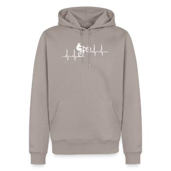 mountainbike - Männer Premium Bio Hoodie - Taupe - Vorne - Nico (187cm)