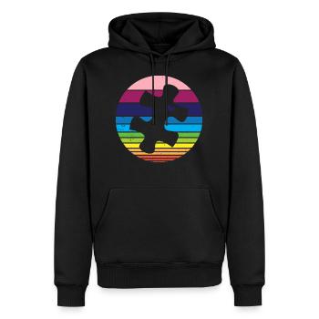 Retro Puzzle Heart Autism Awar... Autism Awareness - Männer Premium Bio Hoodie - Schwarz - Vorne - Nico (187cm)