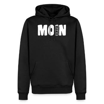 Moin Servus | White - Männer Premium Bio Hoodie - Schwarz - Vorne - Nico (187cm)