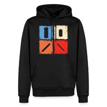 Kubb retro Quadrate kubb Yard Spielspieler - Männer Premium Bio Hoodie - Schwarz - Vorne - Nico (187cm)