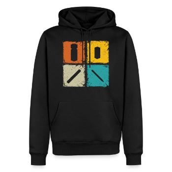 Kubb retro Quadrate kubb Yard Spielspieler - Männer Premium Bio Hoodie - Schwarz - Vorne - Nico (187cm)