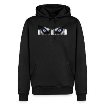 husky dog - Sweat à capuche Premium bio Homme - noir - Devant - Nico (187cm)