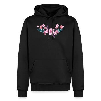 Fleurs - Sweat à capuche Premium bio Homme - noir - Devant - Nico (187cm)