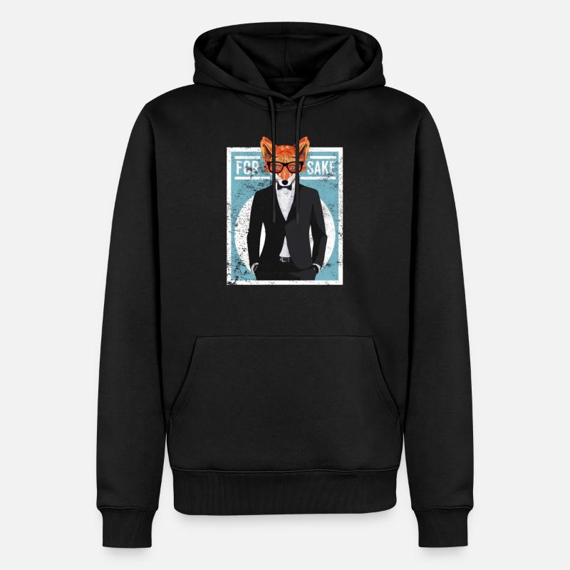 Fuchs Tier Abstrakt - Männer Premium Bio Hoodie - Schwarz