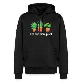 Just one more plant - Men’s Premium Organic Hoodie - black - Front - Nico (187cm)