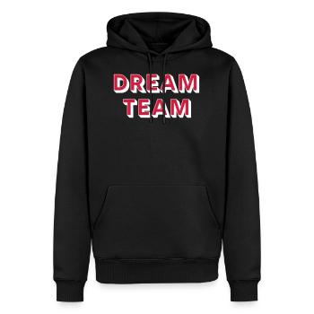 DREAMTEAM - Men’s Premium Organic Hoodie - black - Front - Nico (187cm)