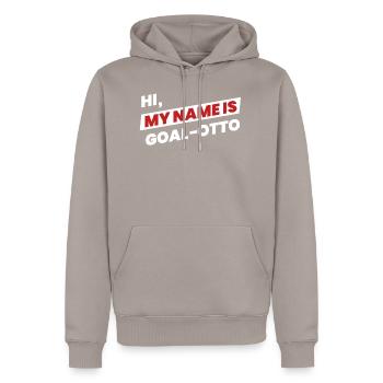 Goal-Otto - Männer Premium Bio Hoodie - Taupe - Vorne - Nico (187cm)