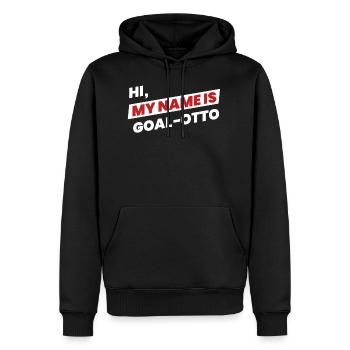 Goal-Otto - Männer Premium Bio Hoodie - Schwarz - Vorne - Nico (187cm)