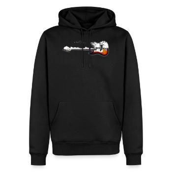 Gitarre Natur - Männer Premium Bio Hoodie - Schwarz - Vorne - Nico (187cm)