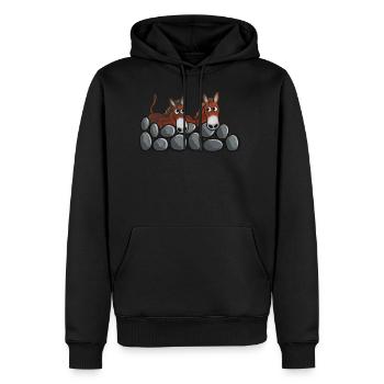 Drôles d’ânes - Sweat à capuche Premium bio Homme - noir - Devant - Nico (187cm)