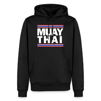 Muay Thai - Men’s Premium Organic Hoodie - black - Front - Nico (187cm)