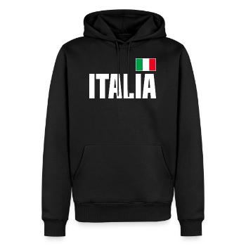 Italia Italie Drapeau - Sweat à capuche Premium bio Homme - noir - Devant - Nico (187cm)