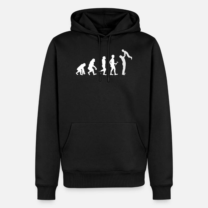 Evolution Papa - Sweat à capuche Premium bio Homme - noir
