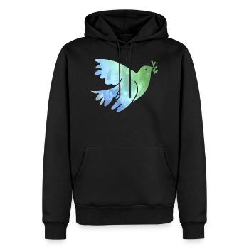 Colombes de paix Paix Paix Paix dans le monde Amour - Sweat à capuche Premium bio Homme - noir - Devant - Nico (187cm)