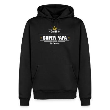 Papa de l'année - Sweat à capuche Premium bio Homme - noir - Devant - Nico (187cm)